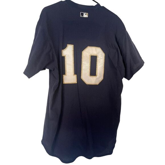 Majestic MLB Mens Blue Milwaukee Brewers Baseball Mesh Jersey Pullover Size 46 - Picture 2 of 9